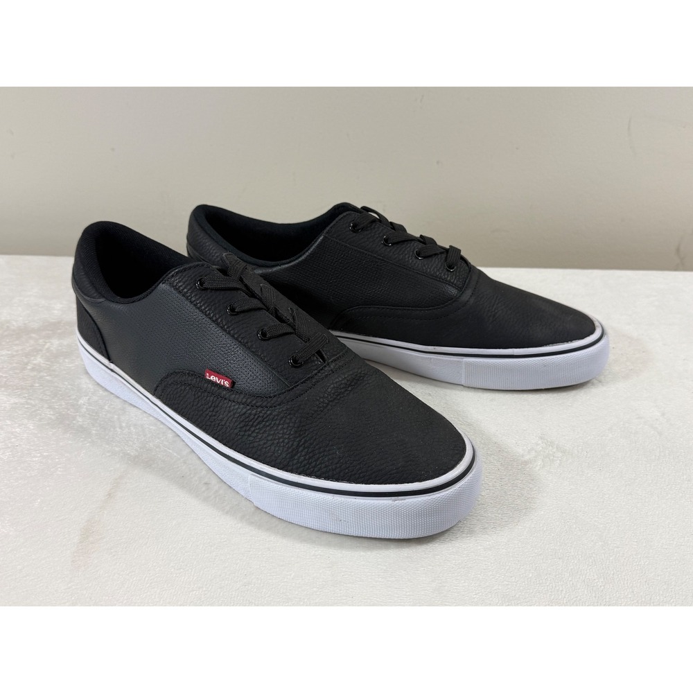 Levi's Ethan Men's 13 Black Synthetic Leather Lace Up Sneakers Casual Skate